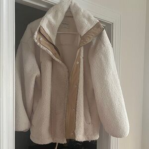 Abercrombie & Fitch Cream Teddy Jacket